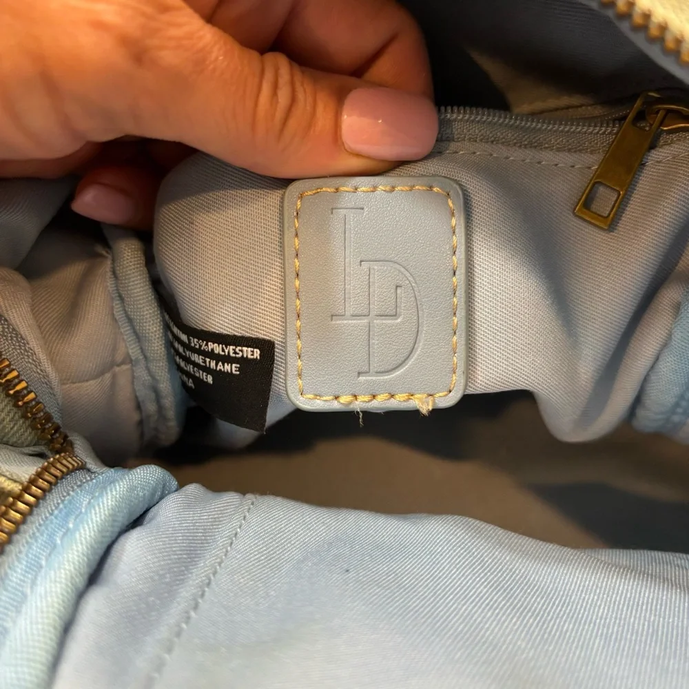 Like Dreams Brand Light wash‎ Denim and Faux Leather Small Backpack